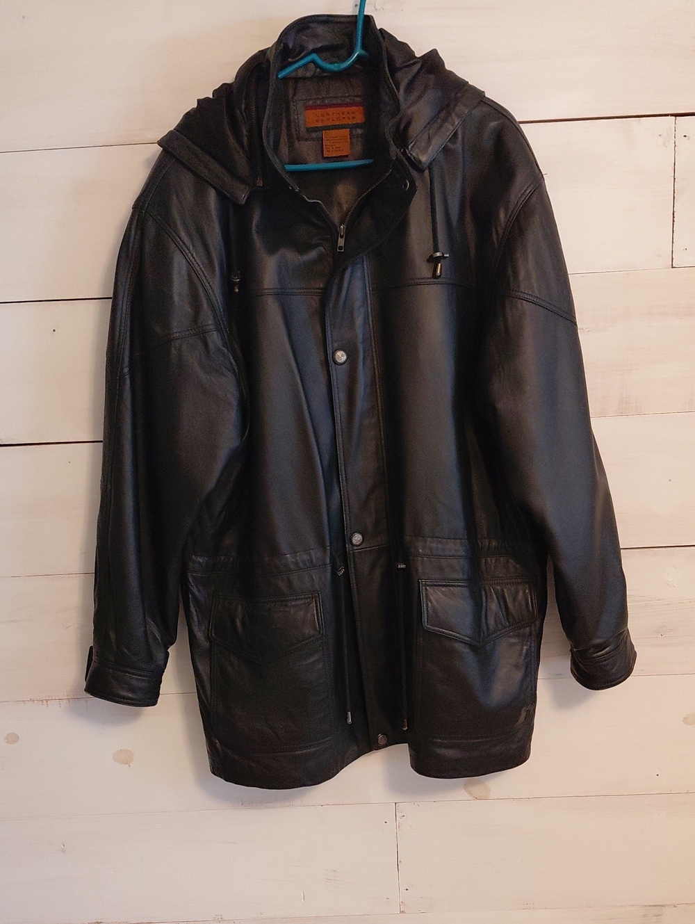 Northern Explorer Men's Black Leather L Coat